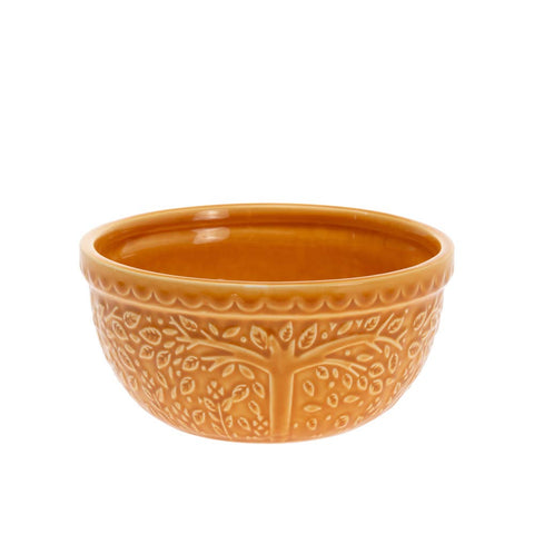 Ceramic Saffron Leaf Embossed Bowl