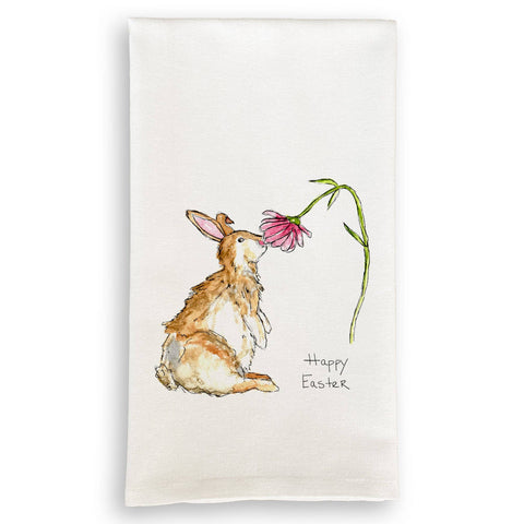 Tea Towel, Bunny with Flower