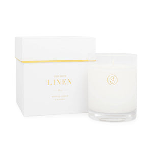 Candle, Crisp White Linen, Boxed