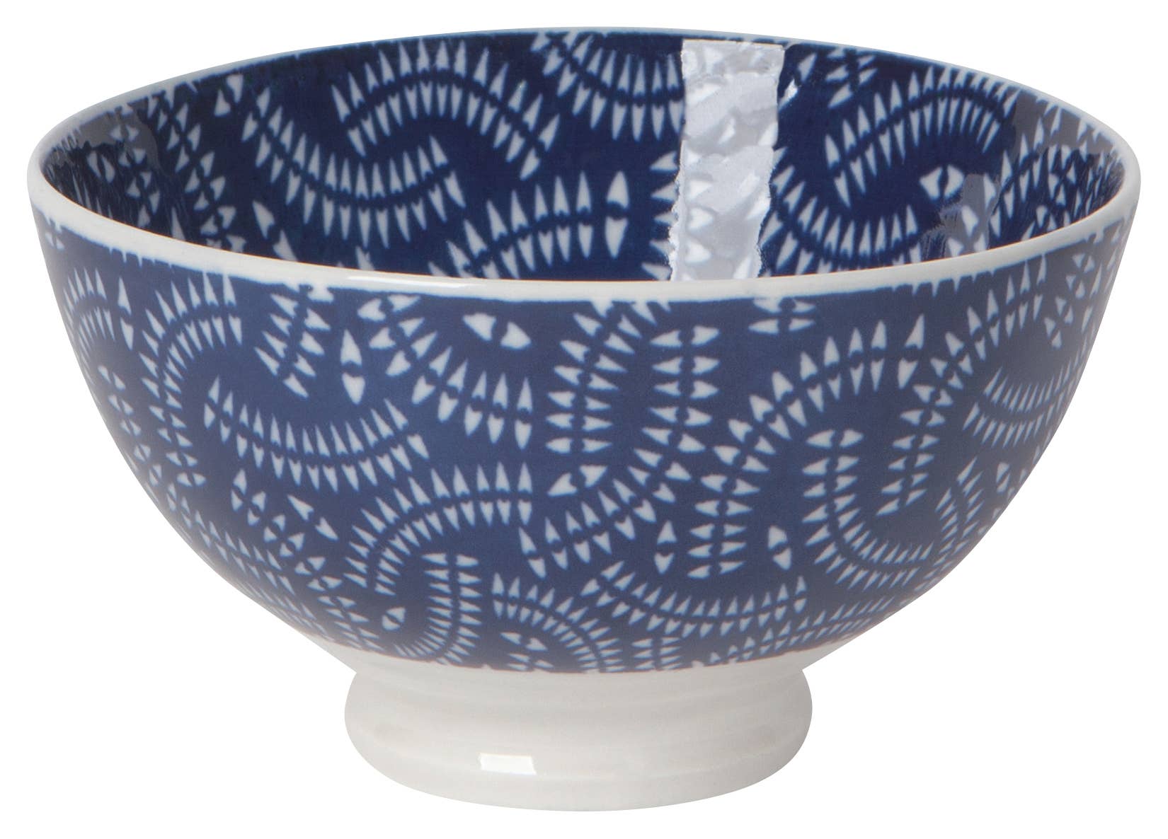 Bowl, Indigo Geo Stamped 4"