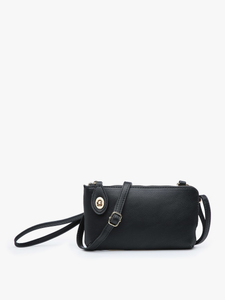 Crossbody/Wristlet w/ Twist Lock Closure: Black