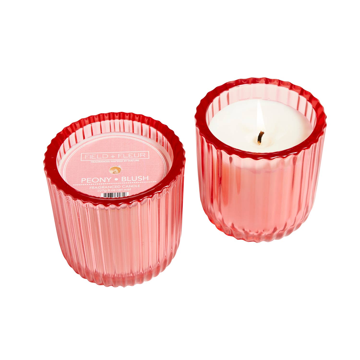 Candle, Peony Blush in Colored Glass