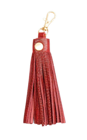 Leather Tassel: Red