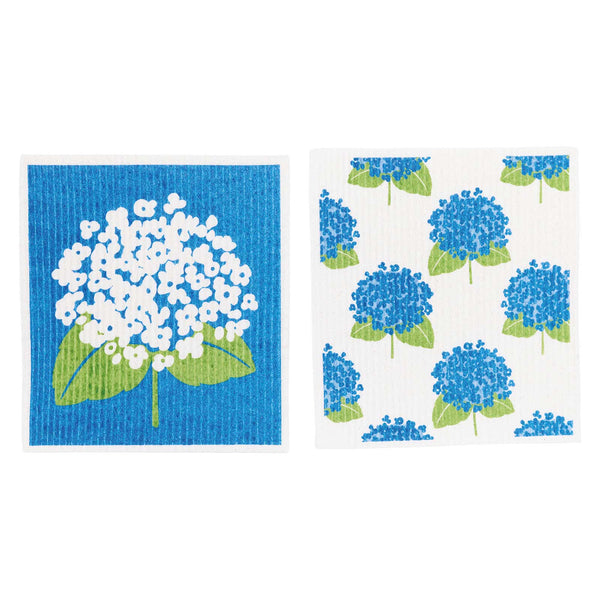 Hydrangea blu Cloths Reusable Sponge, Set/2