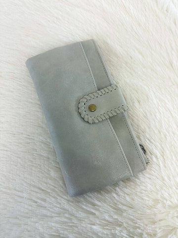 Crossbody Clutch Wallet: Pearl Gray