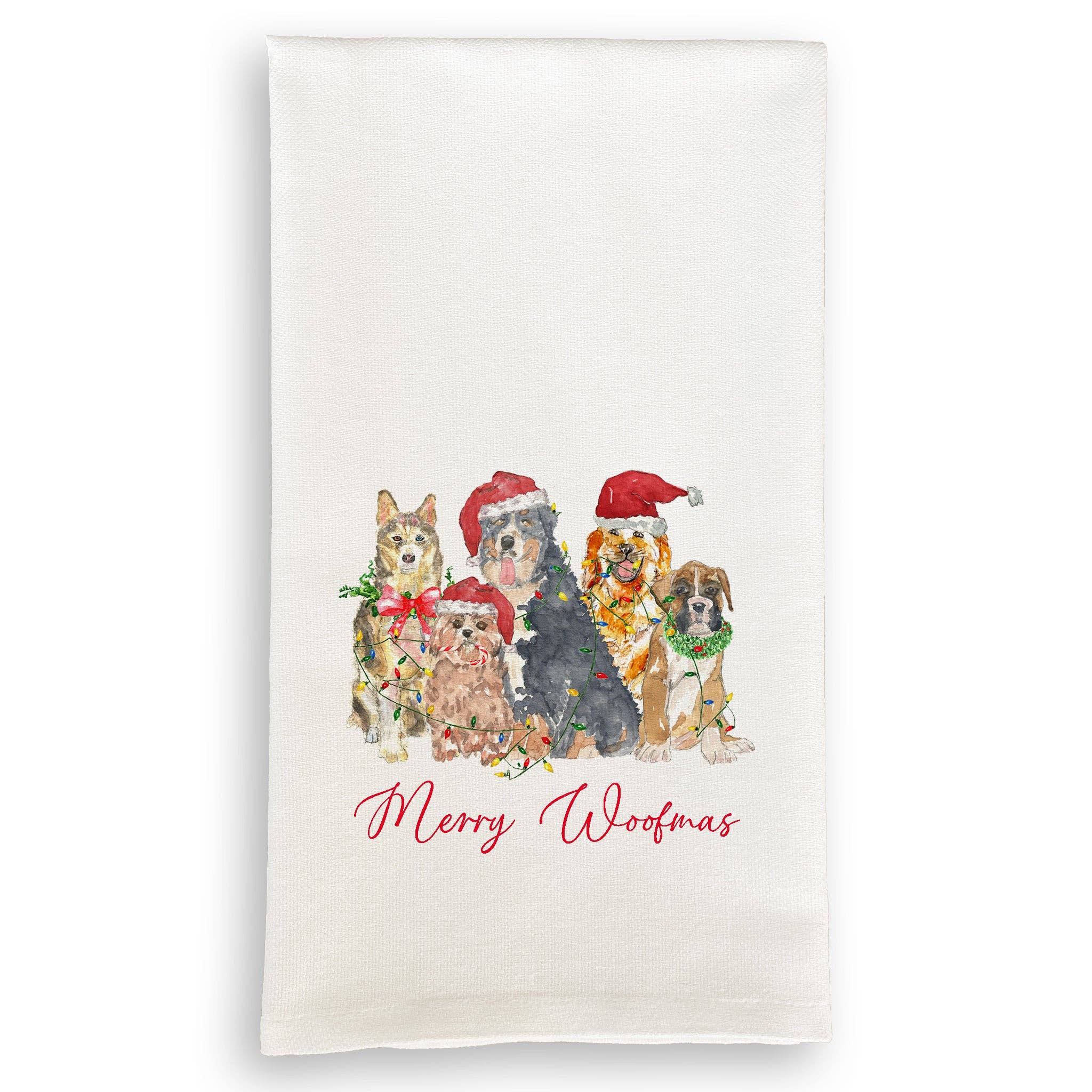 Tea Towel, Christmas Dogs