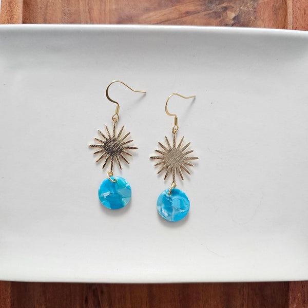 Earrings, Solana - Blue