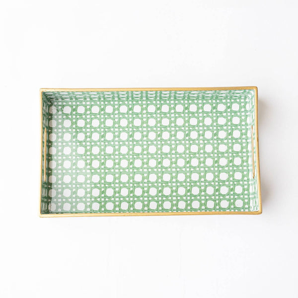 Tray, Green Cane Vanity Tray Md