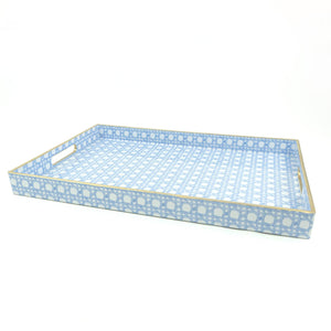 Tray, Blue Cane Rectangular Lg