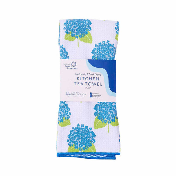 Hydrangea Blue Blu Kitchen Tea Towel