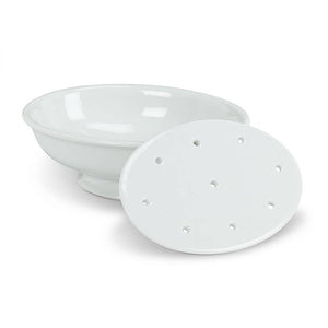 Soap Dish, White W/Strainer