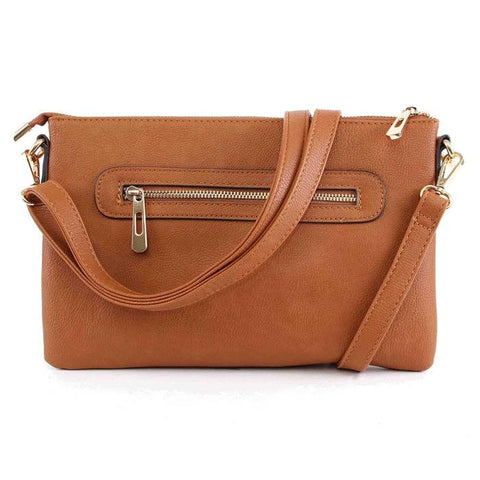 Wristlet Fashion Clutch/Crossbody: Camel