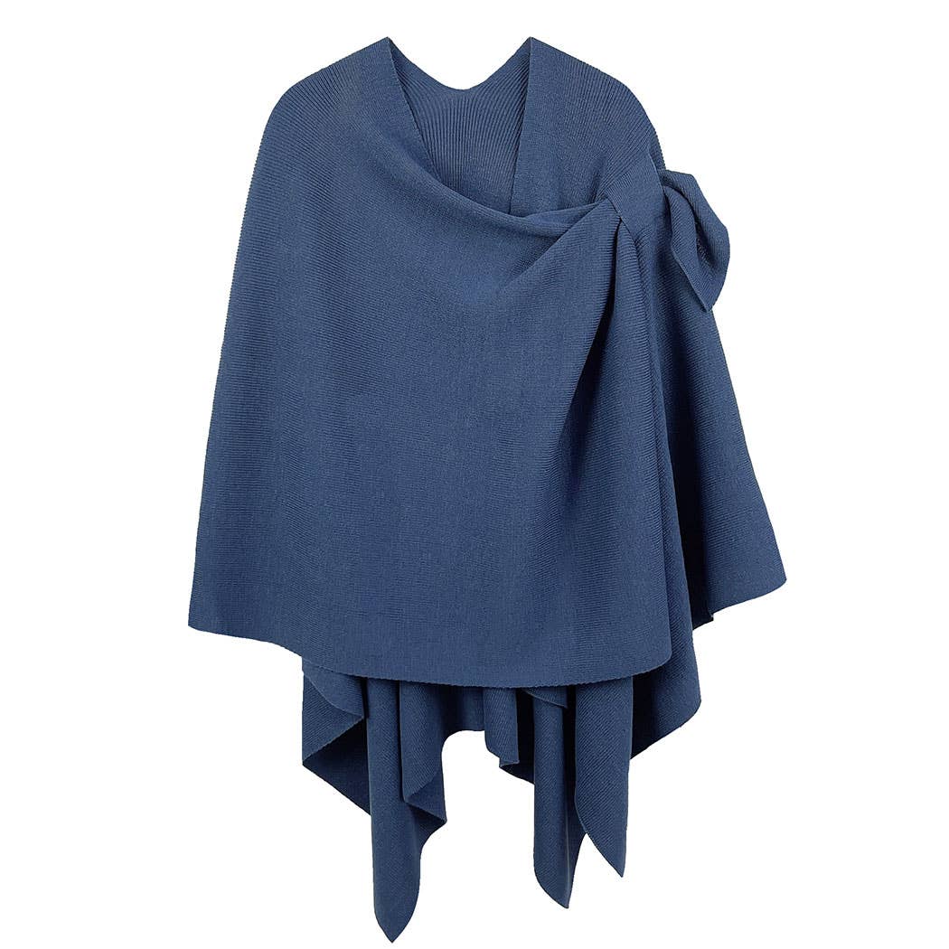 Ruana with Shoulder Loop: Blue