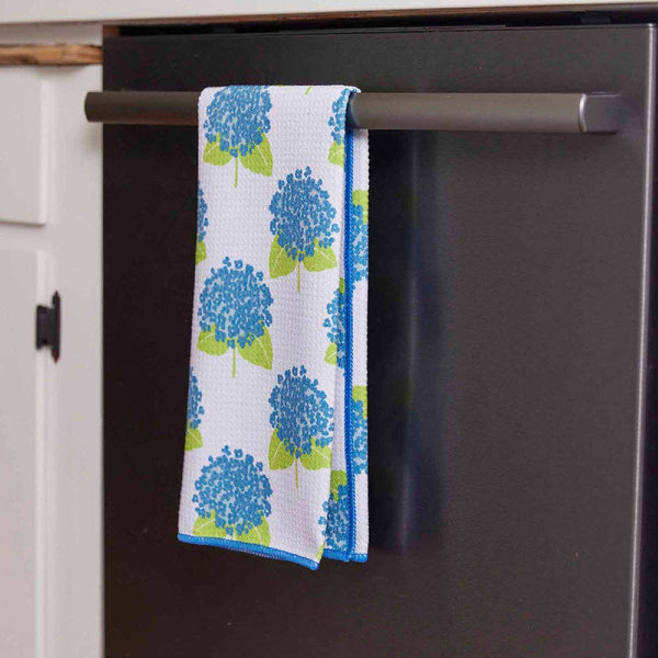 Hydrangea Blue Blu Kitchen Tea Towel