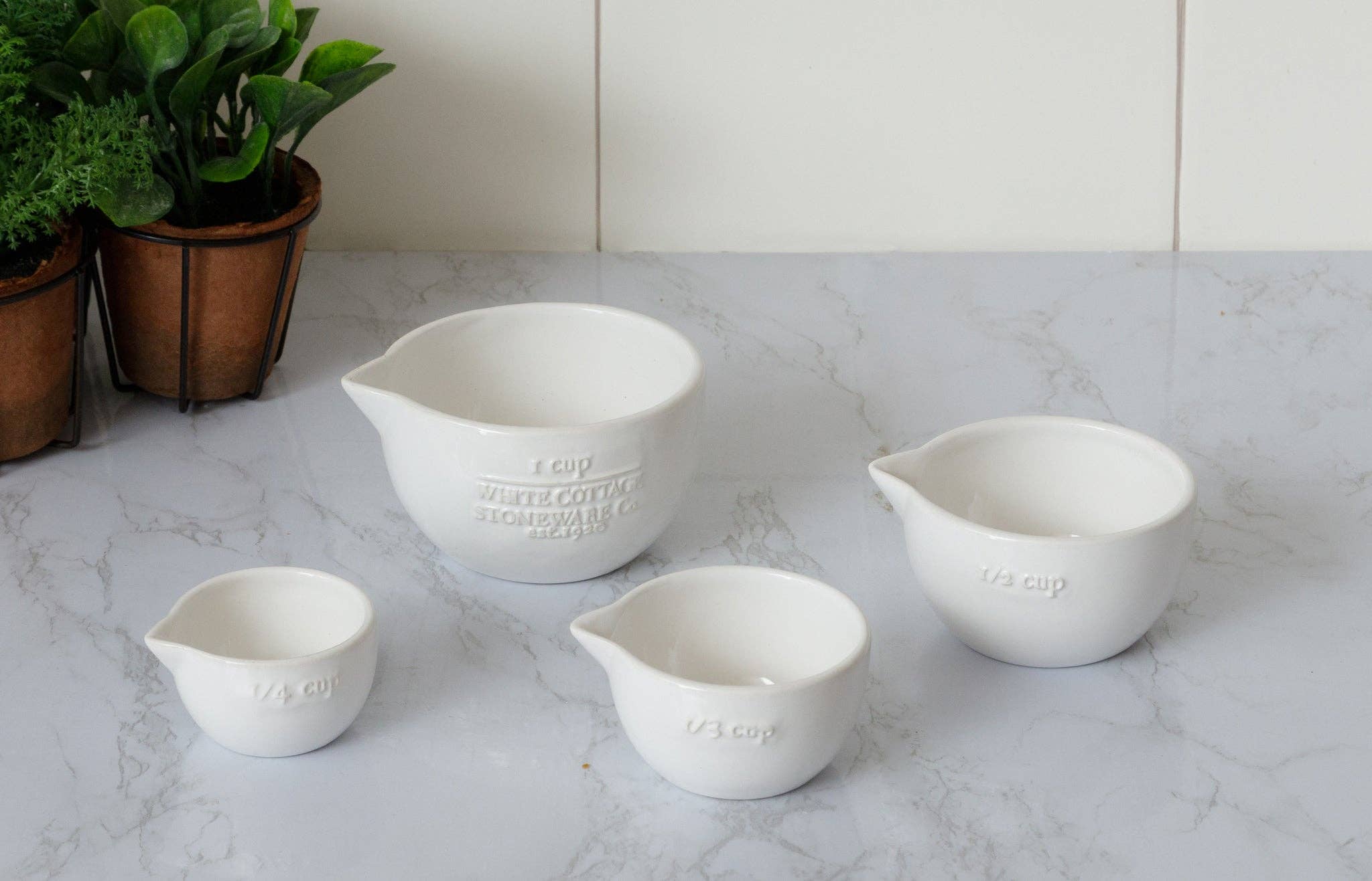 Measuring Cups Set/4, White Cottage