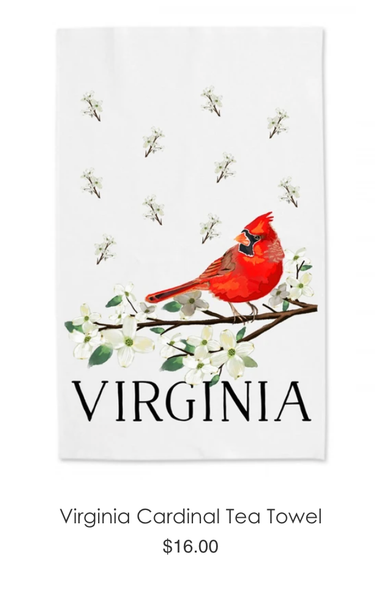 Virginia Cardinal Tea Towel