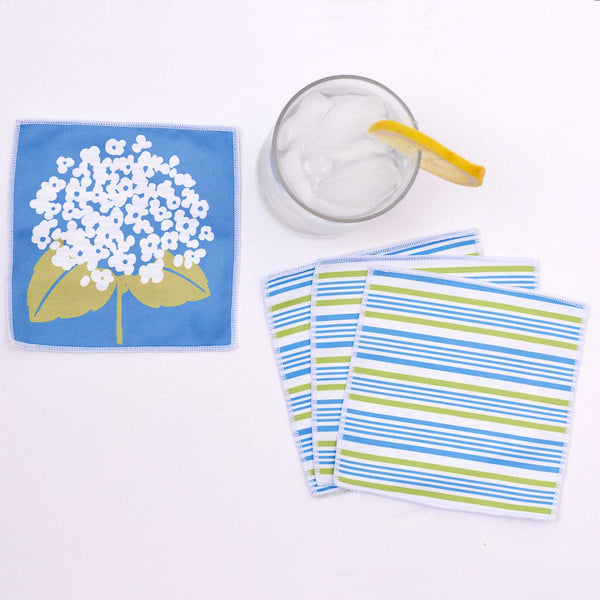 Hydrangea Cocktail Napkins, Set/8, reusable