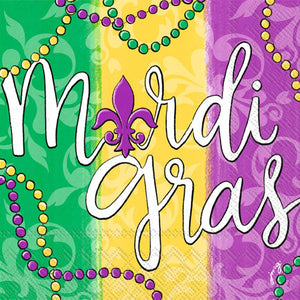 Napkins, Cocktail, Mardi Gras Beads