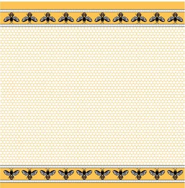 Tea Towel, Bees Honeycomb Jacquard, Made in France