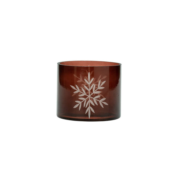 Votive Holder, Snowflake Red