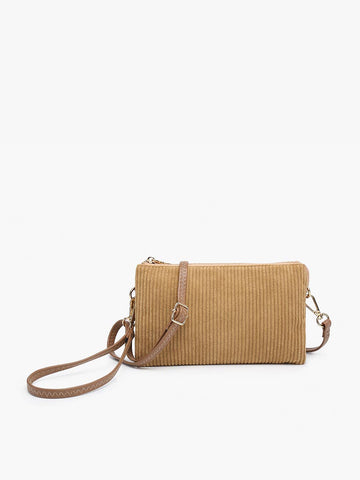 Crossbody/Wristlet: Riley Taupe Corduroy