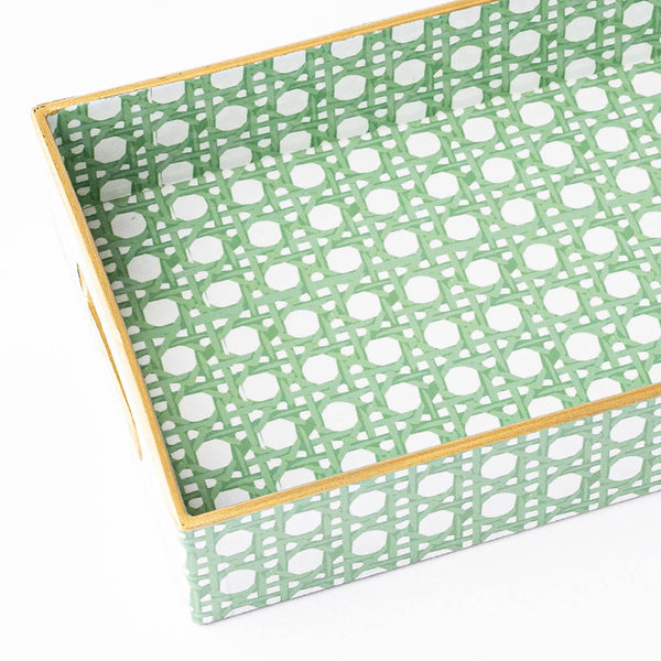 Tray, Green Cane Vanity Tray Md