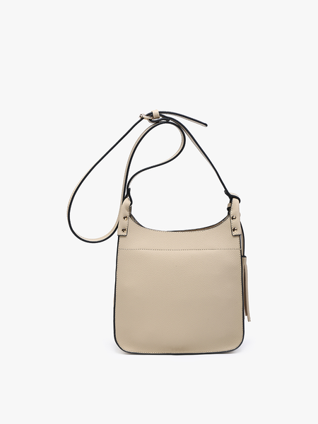 Crossbody, Lucinda Square w/ Tassels: Greige