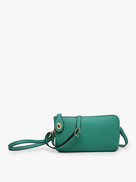 Crossbody/Wristlet w/ Twist Lock Closure: Kelly Green