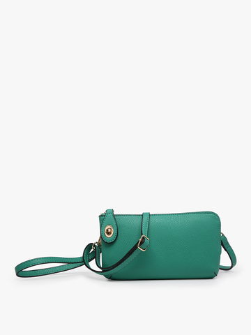 Crossbody/Wristlet w/ Twist Lock Closure: Kelly Green