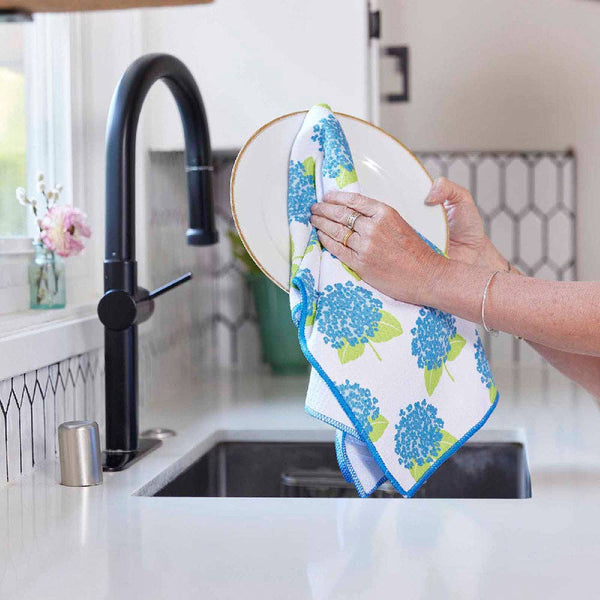 Hydrangea Blue Blu Kitchen Tea Towel