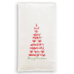 Tea Towel, Red Bird Tree, Merry Christmas