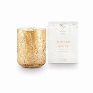 Winter White Small Boxed Crackle Glass Candle