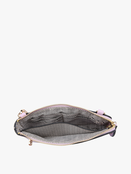 Crossbody/Wristlet w/ Twist Lock Closure: Light Beige