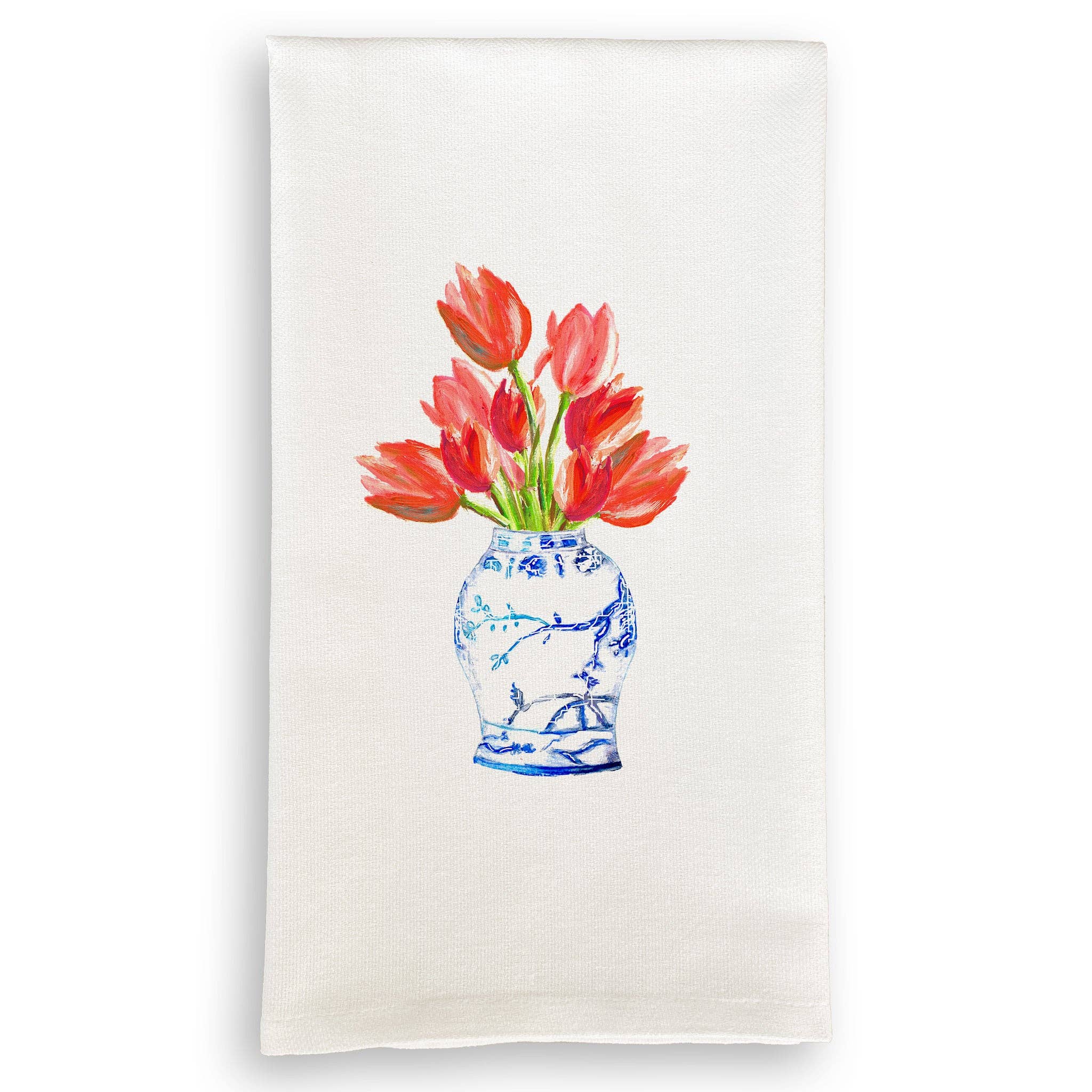 Tea Towel, Ginger Jar with Tulips