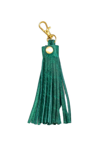 Leather Tassel: Green