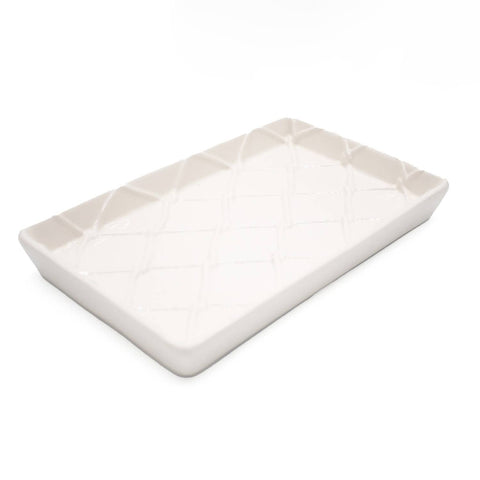 Tray, Guest Towel Tray, White Textured