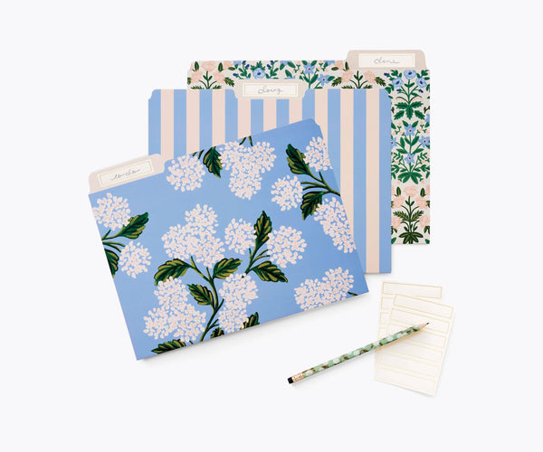 File Folder Set, Hydrangeas