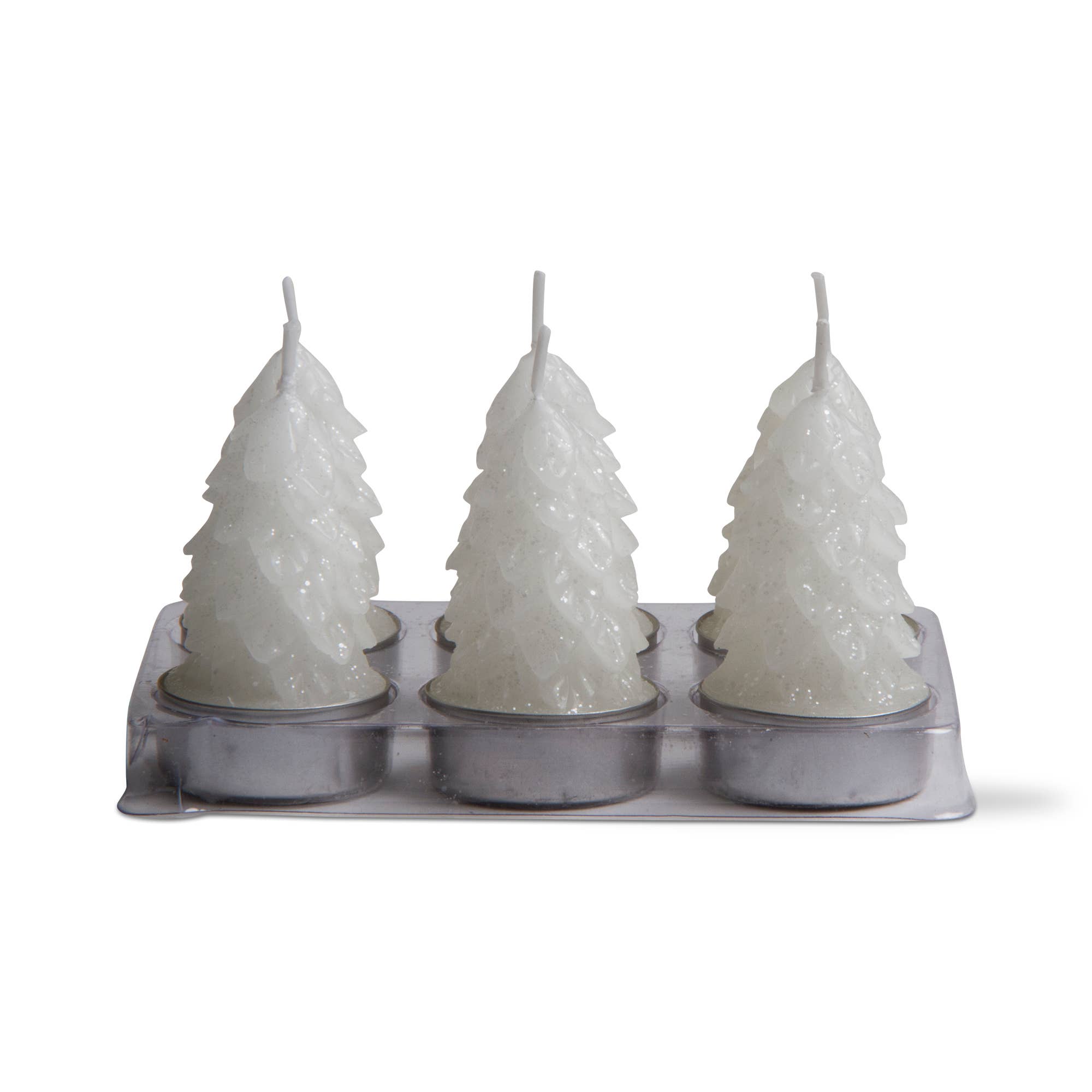 Tealight Spruce  Candles Set/6 - White