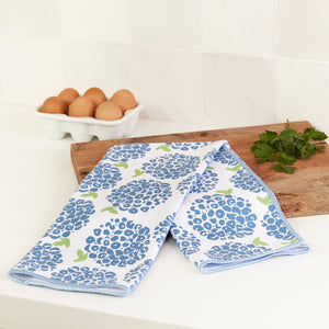 Hydrangea Wht/Blue Blu Tea Towel