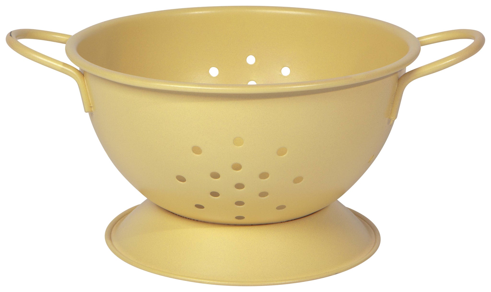 Colander, Small Matte Steel Yellow