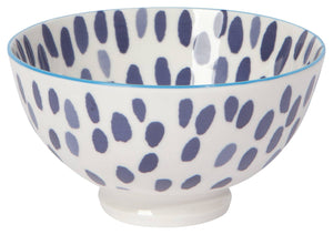 Bowl, Blue Spots Stamped 4"